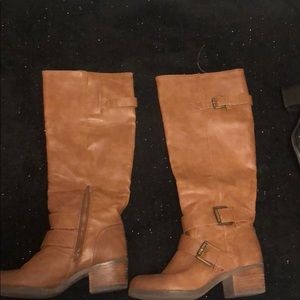 Nine West Knee-High Cognac Boots
